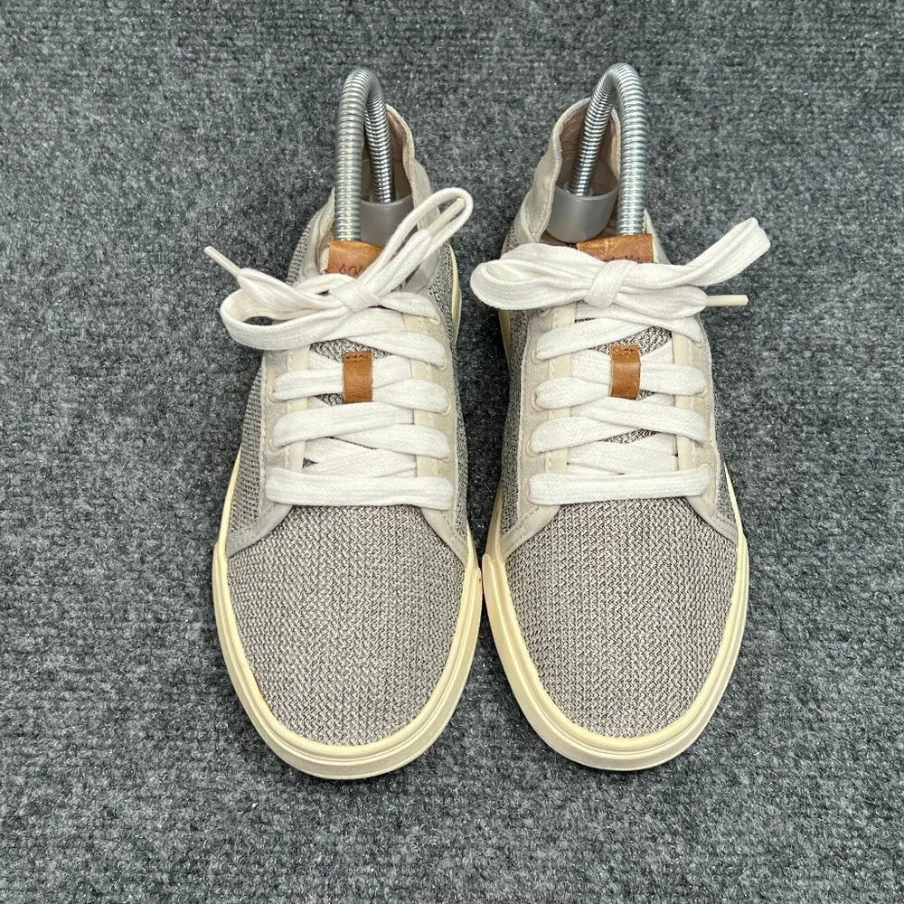 OluKai Pehuea Lī Sneakers Women's Size 6.5 Tan Convertible Heel Lace Beach Shoes